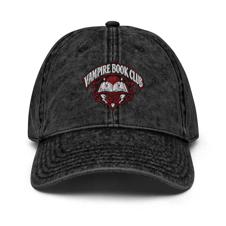 Vampire Book Club Embroidered Hat | Gothic Reader Cap
