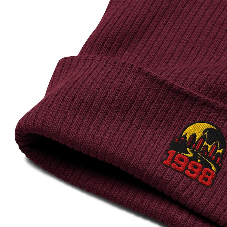 Raccoon City 1998 Embroidered Organic ribbed beanie