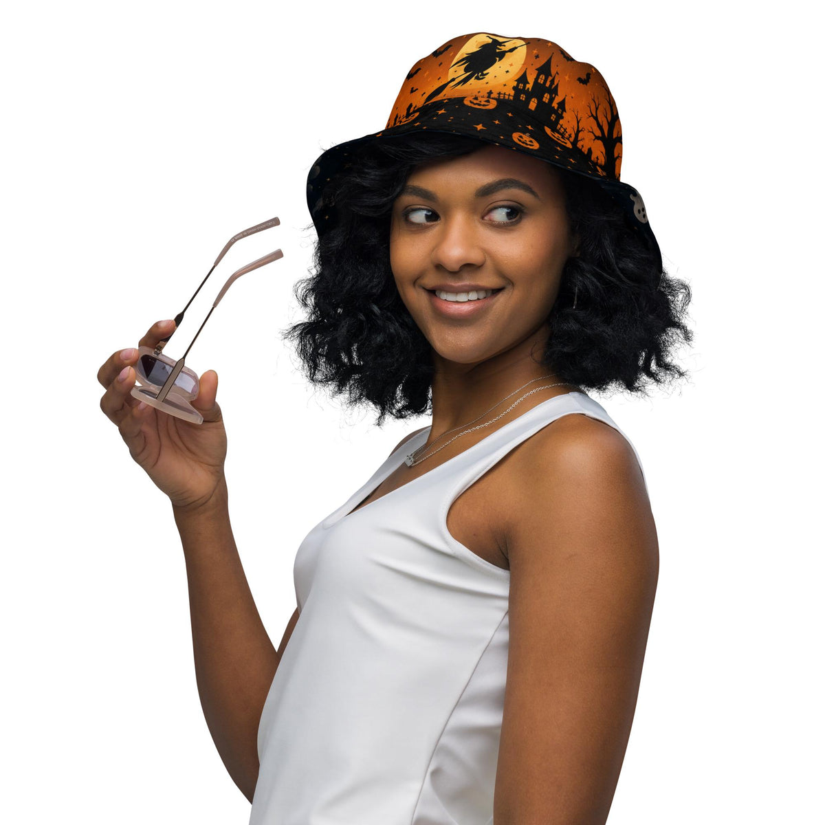 Halloween Headpiece, Reversible Bucket Hat – listing photo 3