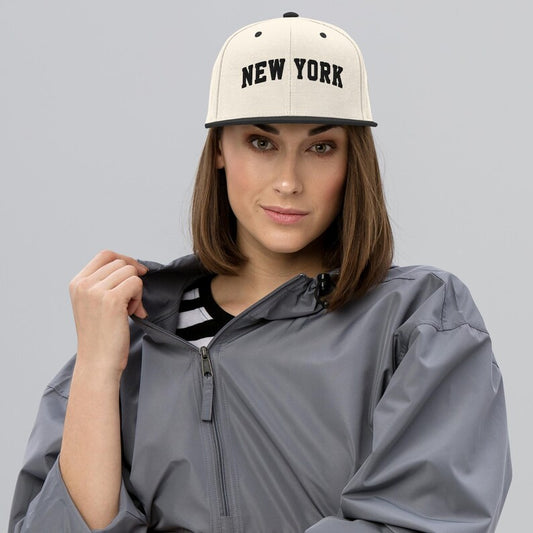New York Embroidered Snapback Cap | NYC Flat Brim Streetwear Hat | Empire State City Pride