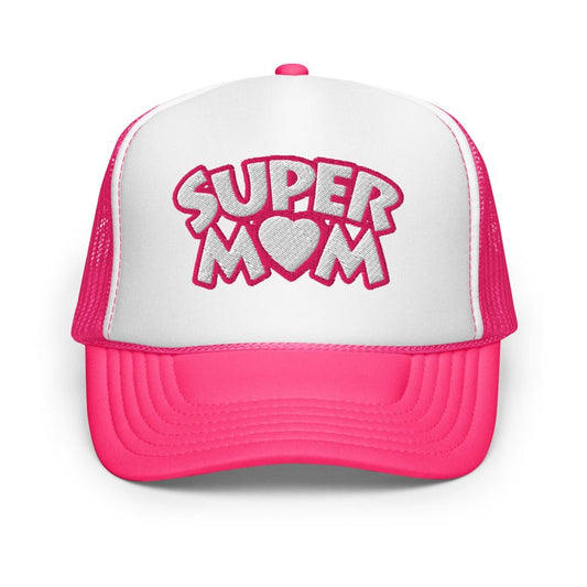 Super Mom Puff Embroidered Trucker Hat | Mother's Day Gift, Mama Cap