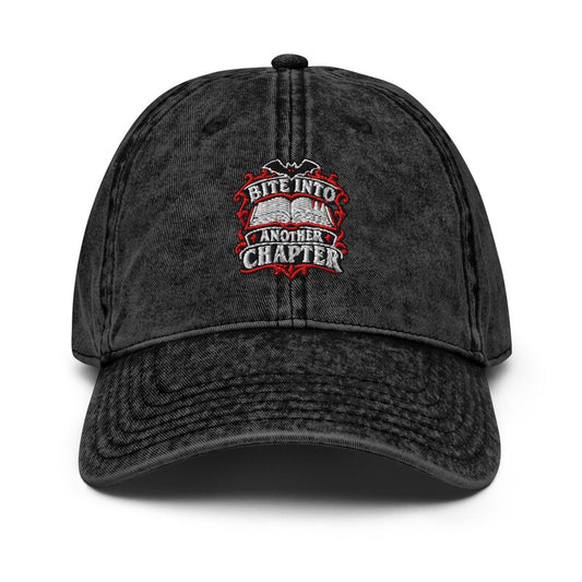 Bite Into Another Chapter Embroidered Hat | Bookish Halloween Cap