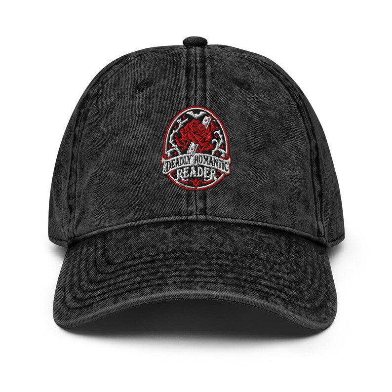 Deadly Romantic Reader Embroidered Hat | Gothic Romance Cap