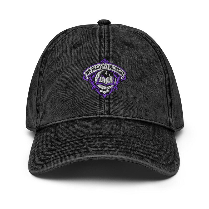 We Read Past Midnight Embroidered Hat | Gothic Reader Cap