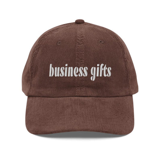 Custom Embroidered Corduroy Cap, Vintage Business Client Gifts