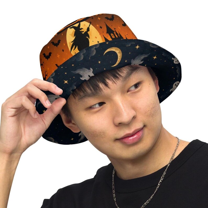 Halloween Headpiece, Reversible Bucket Hat