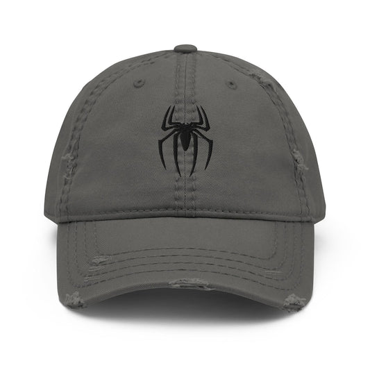 Spider Embroidered Dad Cap | Distressed Grunge Hat | Vintage Streetwear Gift
