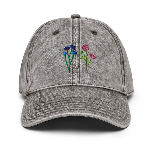 Wildflower Embroidered Vintage Dad Hat | Cottagecore Botanical Nature Cap | Gift for Her