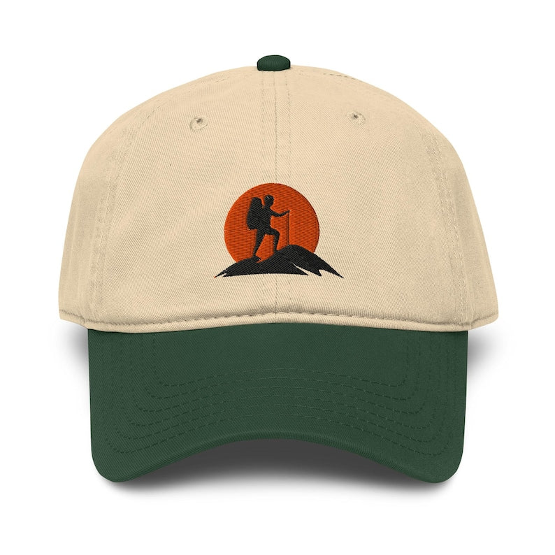 Embroidered Mountain Hiking Cap | Minimalist Outdoor Adventure Dad Hat | Nature Lover Gift