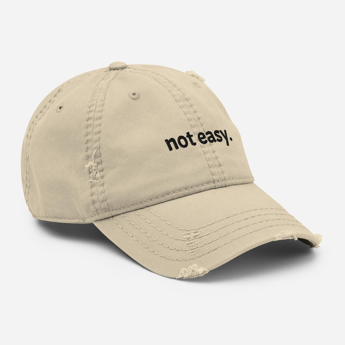 Not Easy Embroidered Quote Baseball Cap – product view 2