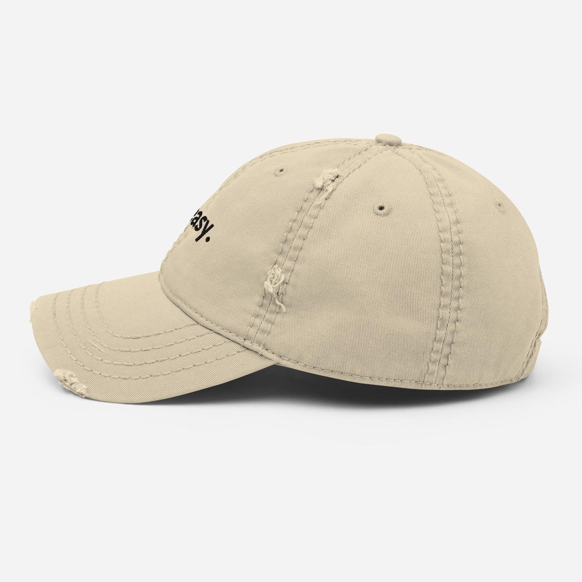 Not Easy Embroidered Quote Baseball Cap – product view 4