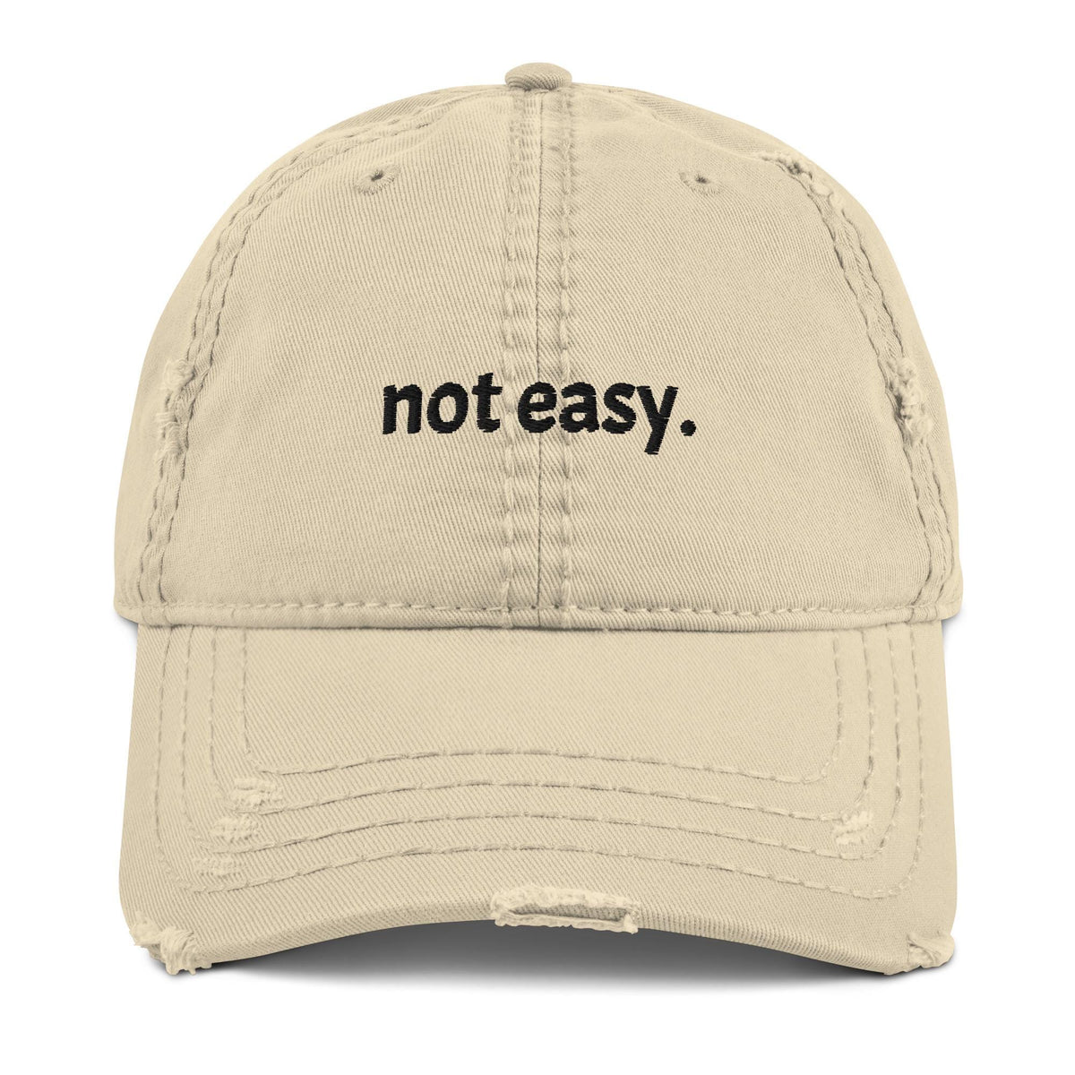 Not Easy Embroidered Quote Baseball Cap – product view 6