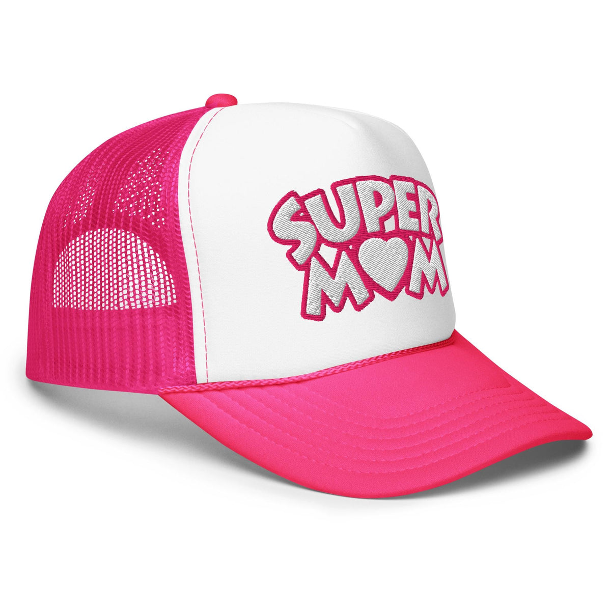 Super Mom Puff Embroidered Trucker Hat – product view 5