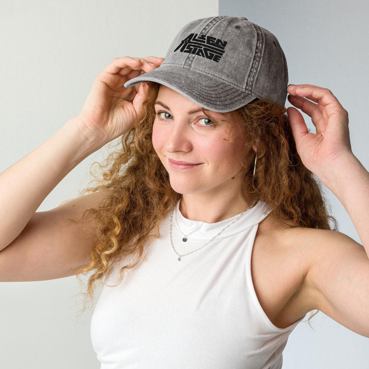 Alien Stage Embroidered Vintage Cap – product view 3