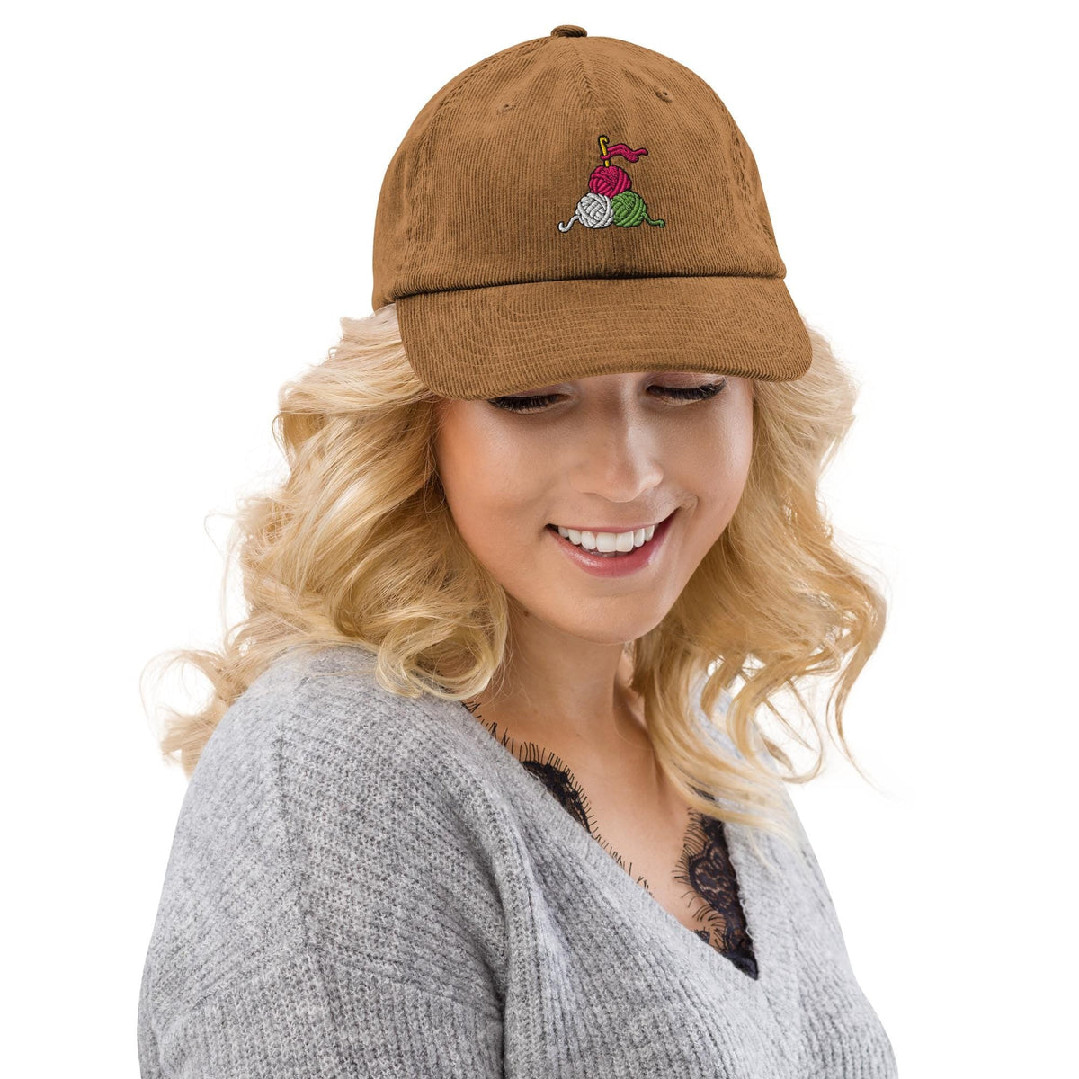 Crochet WIP Club cap, Corduroy hat – listing photo 6