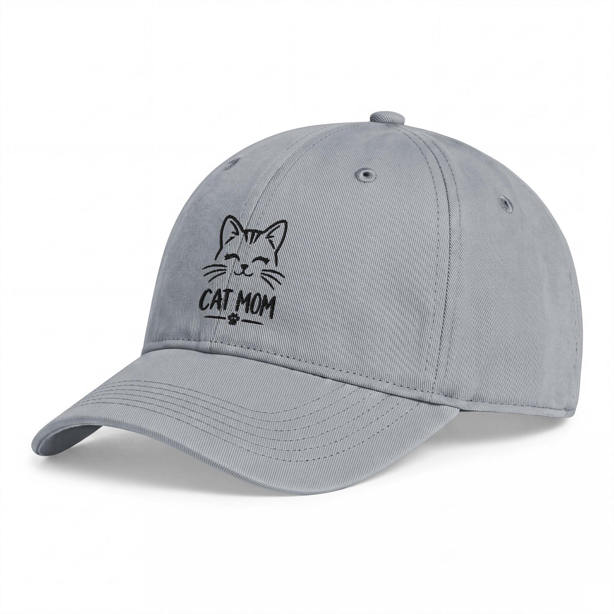 Cat Mom Baseball Cap, Embroidered Feline Lover Gift, Minimalist Hat – listing photo 8