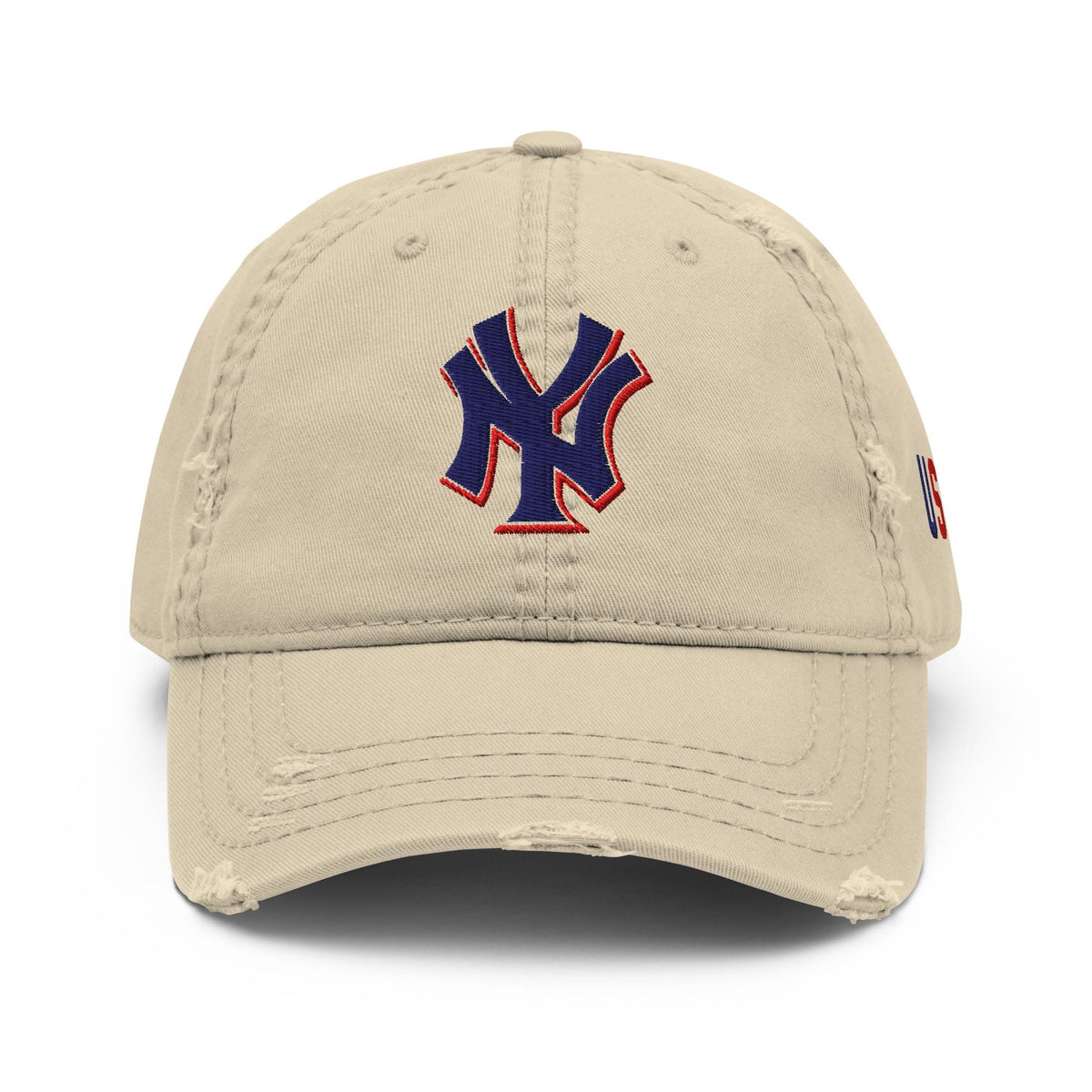 NY Embroidered Distressed Dad Hat – listing photo 4