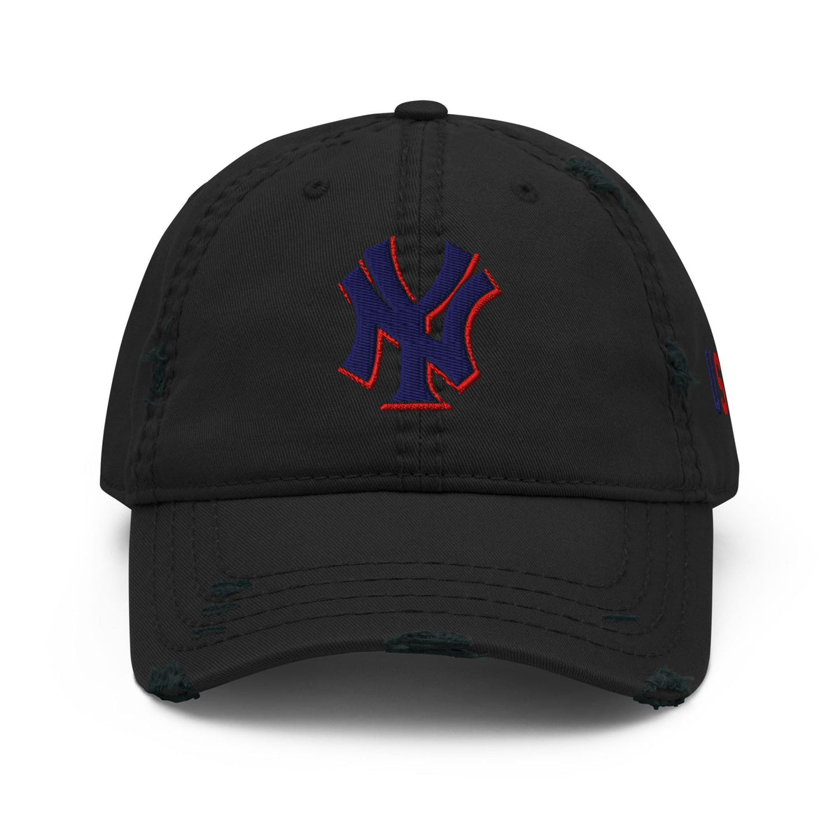 NY Embroidered Distressed Dad Hat – listing photo 3
