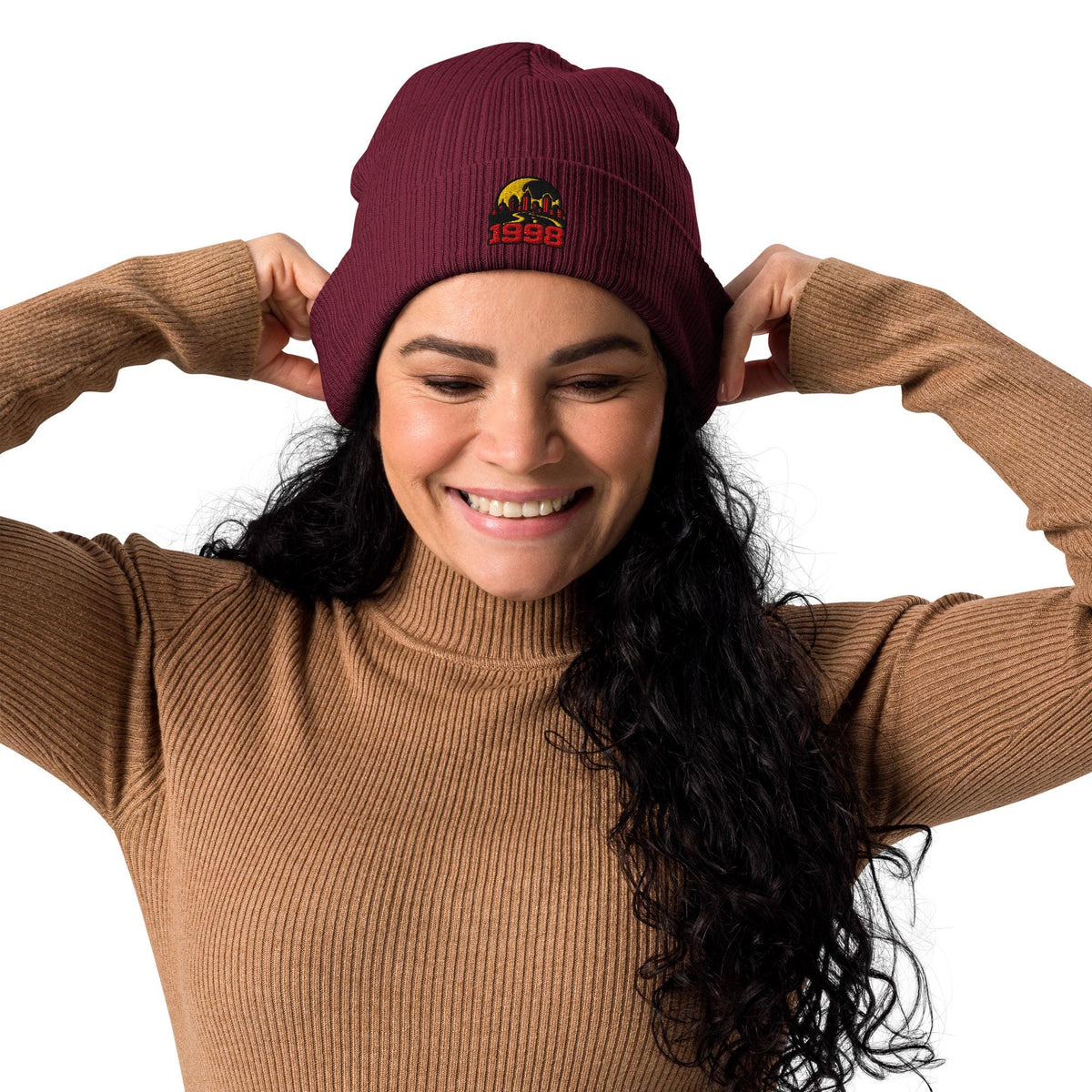 Raccoon City 1998 Embroidered Organic ribbed beanie – listing photo 3