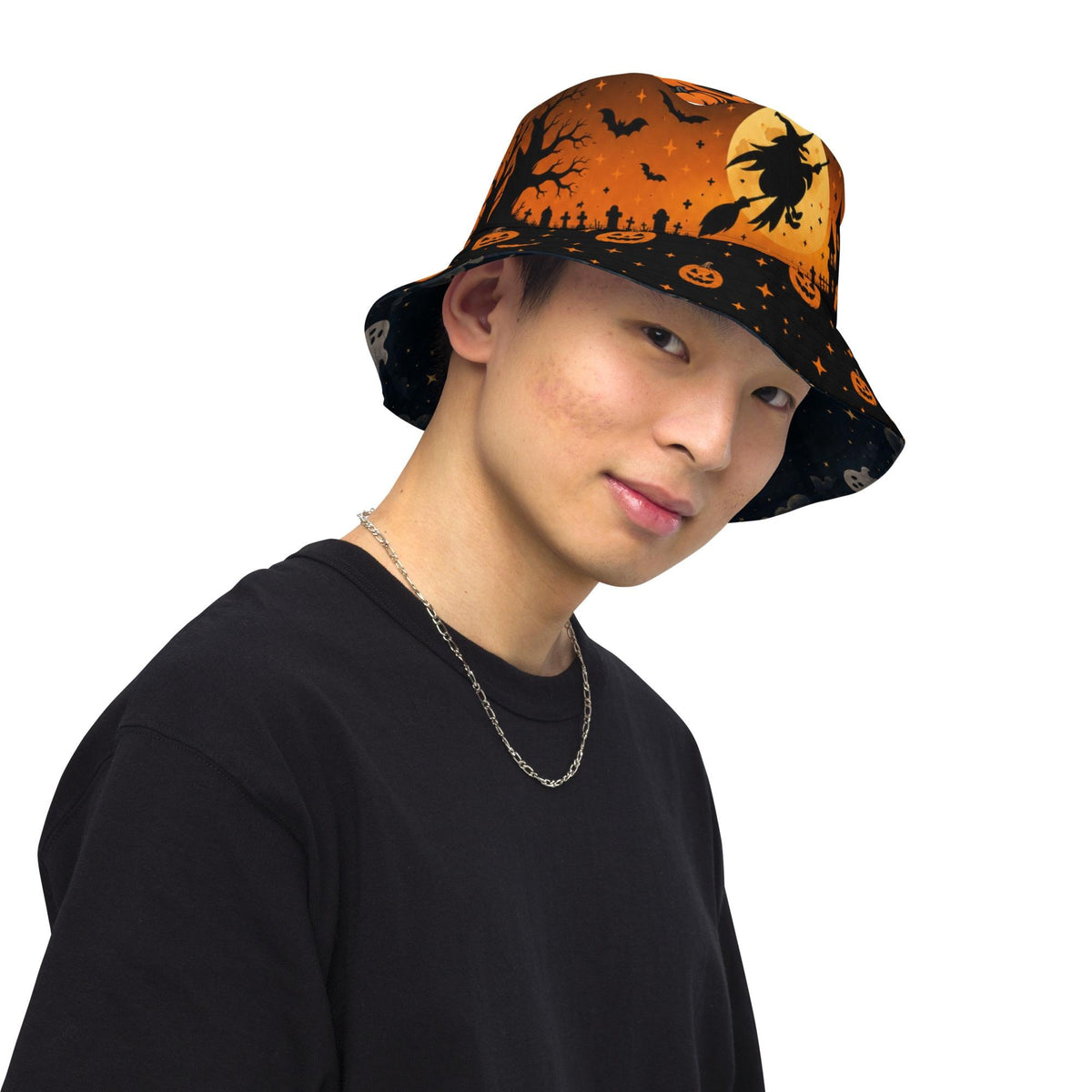 Halloween Headpiece, Reversible Bucket Hat – listing photo 6
