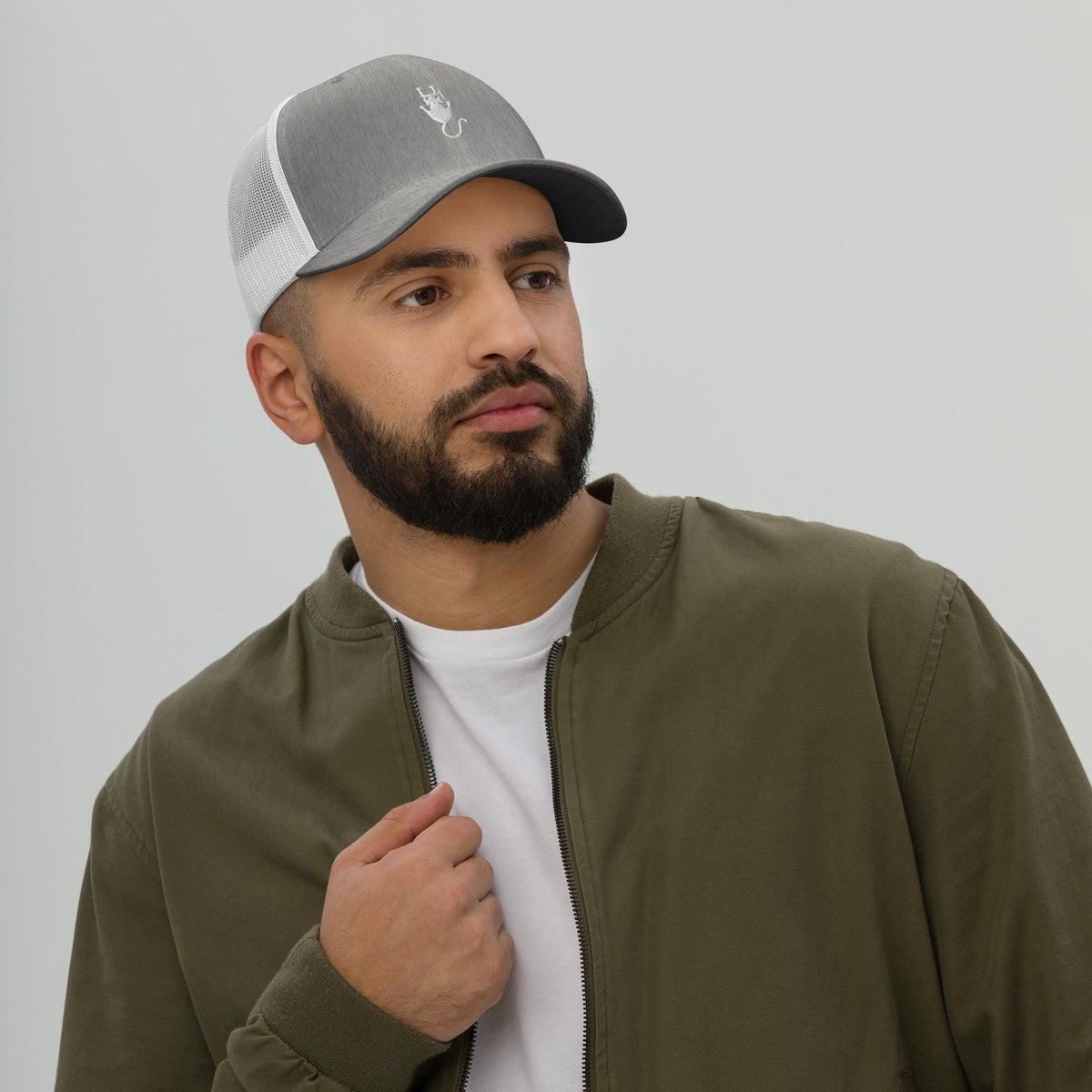White Cat Embroidered Trucker Cap – listing photo 11